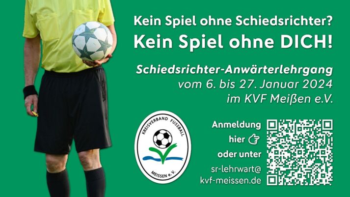 Schiedsrichter-Anwärterlehrgang vom 6. bis 27. Januar 2024 im KVF Meißen e.V.